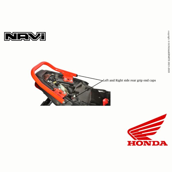 2022-2025 Honda Navi Left & Right Side Rear Grip End Caps Nva110B OEM Installed View