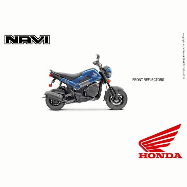 Honda Front Right & Left Side Reflectors 2022-2025 Navi Nva110B OEM 33740-KTE-601 Installed view