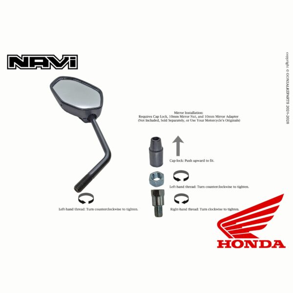 Honda Left Mirror 2022-2023 Navi Nva110B | 88220-K74-A01 Installation View