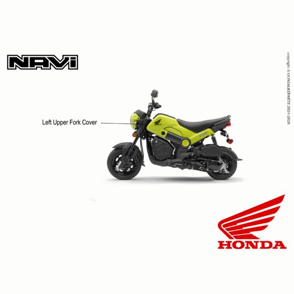 Honda Left Upper Fork Cover 2022-2025 Navi Nva110b OEM 61340-K74-A00 Installed View