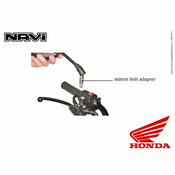 Honda Mirror Bolt Adapter 10mm 2022-2023 Navi Nva110B OEM 90103-K38-940 Installed View