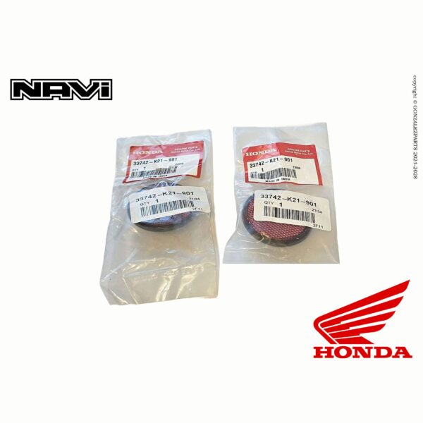 Honda Rear Back Fender Reflectors Red 2022-2025 Navi Nva110B OEM 33742-K21-901 Packed View