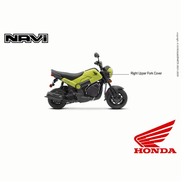 Honda Right Upper Fork Cover 2022-2025 Navi Nva110B OEM 61330-K74-A00 Installed View